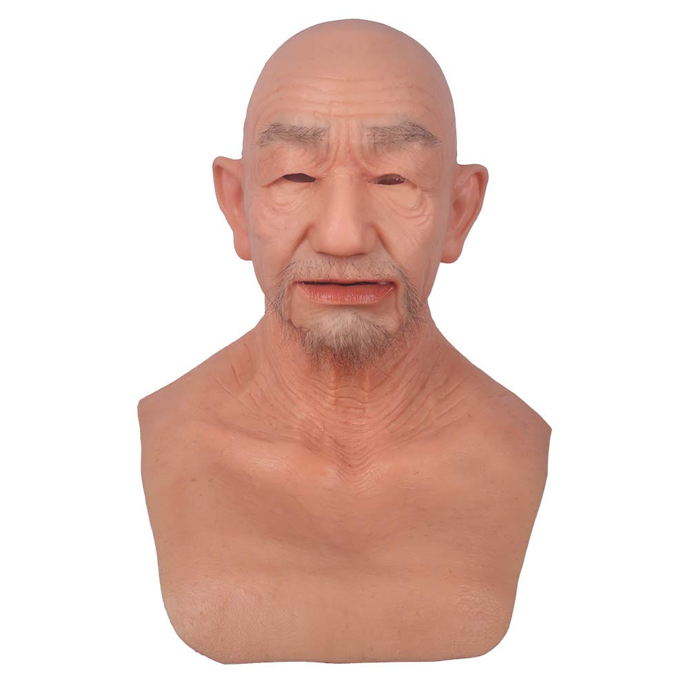 Buy YIQI Silicone Realistic Old Man Face Silicone for Cosplay Halloween
