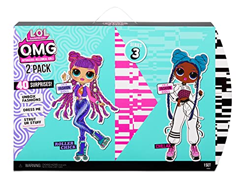 LOL Surprise OMG Muñecas 2-Pack Roller Chick y Chillax miniatura 6
