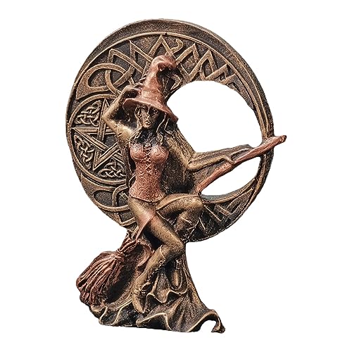 Bruxa Imagem Bruxinha Lua Wicca Pentagrama Dourado Ou Prata (Dourado C/Bronze)