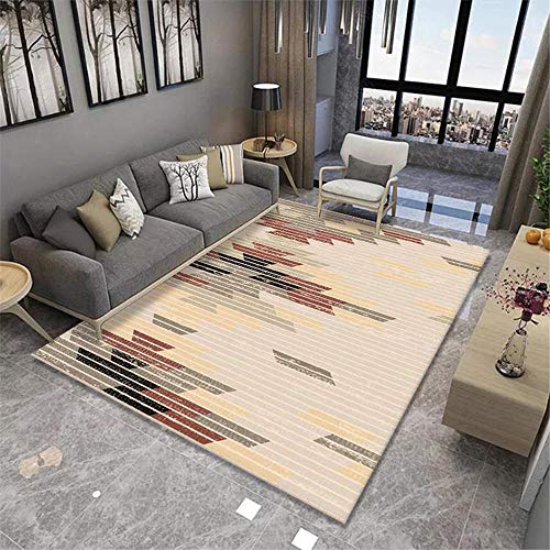 Alfombras Salon 160X230 Pelo Corto Rayas Amarillas Marca Kunsen