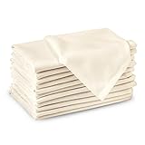 Encasa XO Tovaglioli di stoffa di cotone | Set da 12 | Misura 43x43 cm | Tinta unita Natur...