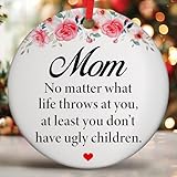 Christmas Ornament Gifts for Mom - Unique, Heartwarming Mom Ornaments for Christmas Tree, Thoughtful Gifts from Daughter or Son, Perfect mom Gift, Ideal Gift for Holiday Season and Mother's Day