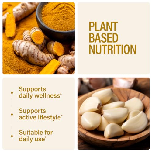 Image of Turmeric Curcumin with Garlic Tablets | Powerful Herbal Formula for Heart Health & Immune Support | Natural Antioxidant & Joint Wellness Supplement | 120 Tablets