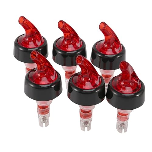 CTRLZS 6 Pcs Measure Liquor Pourer,Plastic Measured Liquor Pourer Measuring Chamber Pourer Pour Spout Stopper for Liquor Wine