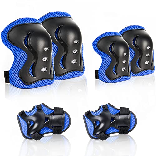 Casque + Genouillères + Coudières Enfant 5-16 Ans – Protection Chocs, Réglable, Vélo / Skate / Roller