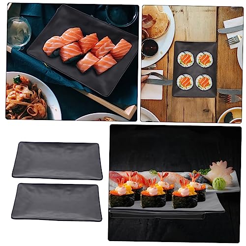 Set 2 platos rectangulares decorativos para sushi miniatura 6