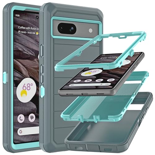 Coque pour Pixel 7A YmhxcY en caoutchouc vert antichoc 3 couches pour Google 6,1 pouces