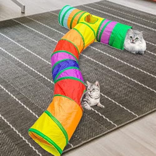 Tunnel pour chat pliable pour libérer de l'espace tout en amusant vos animaux
