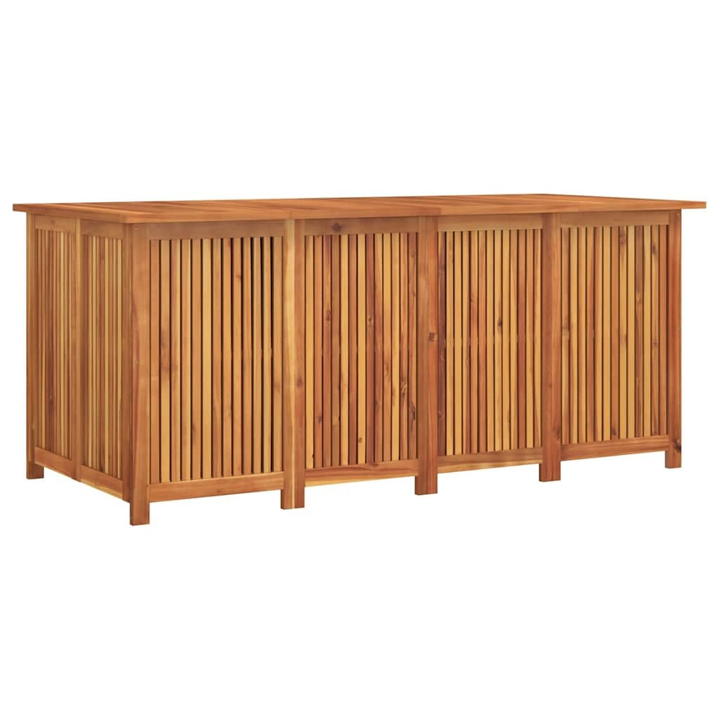 Cassapanca da giardino in legno massiccio di acacia, 175 x 80 x 75 | Contenitore per cuscini, cuscini, coperte, borsa interna impermeabile, per interni ed esterni