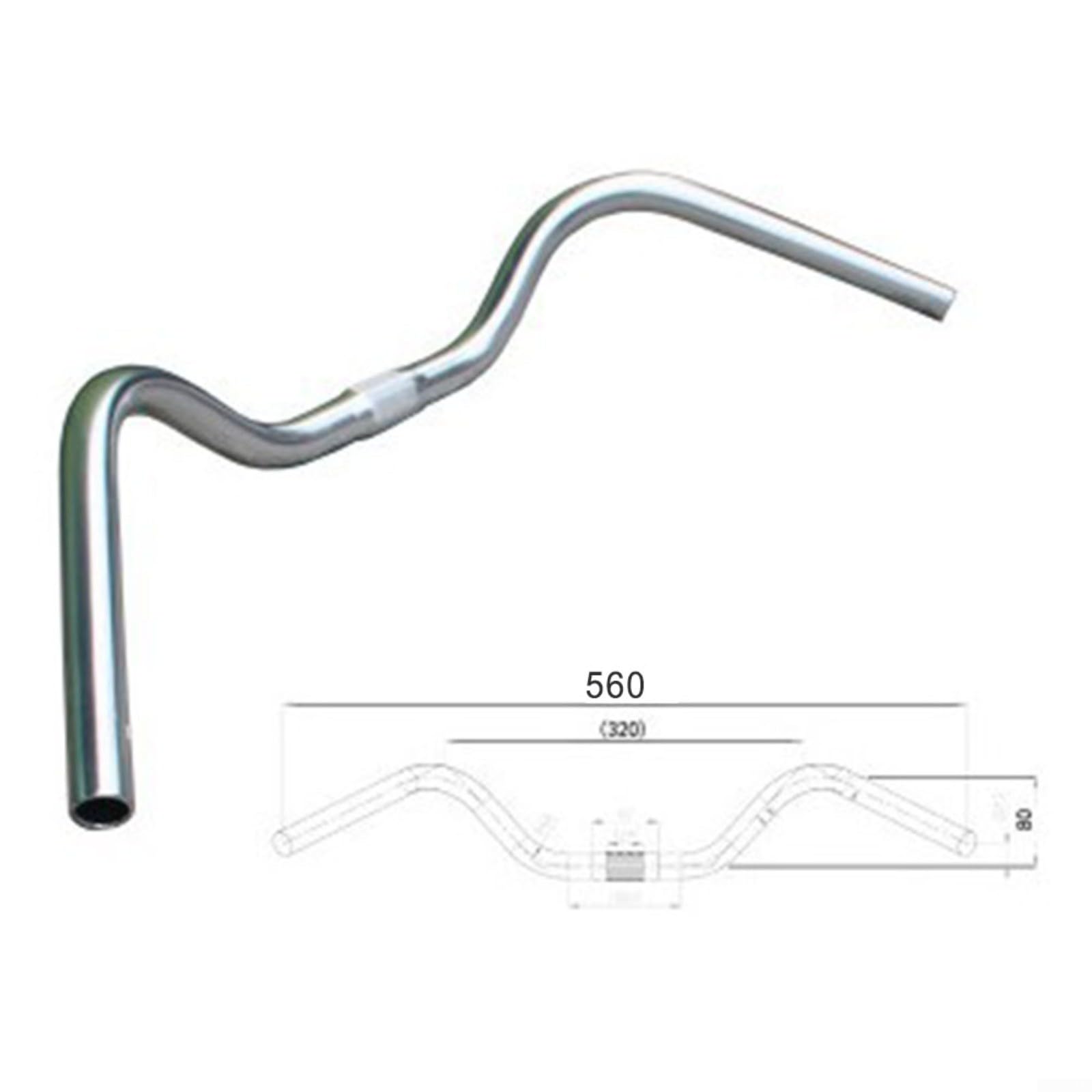 Allround-Lenker aus Legierung, 22,2 x 560 mm, Fahrradlenker, für Trekking, Komfort, Cruiser, Sit-Up, geeignet für Mountainbikes, Klappräder : 
