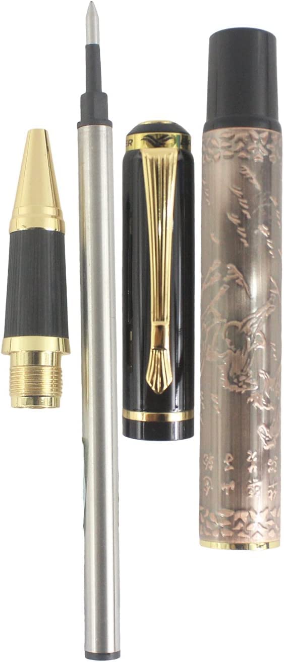 Stifte, Gelschreiber, Kugelschreiber, Tintenroller, klassisches Prägemuster für acht Pferde, Antiksilber (Farbe: Kupfer)