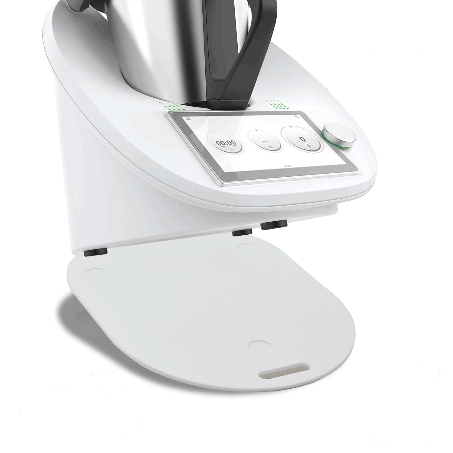 Tavola scorrevole per Thermomix TM6 & TM5 in bianco - tavola scorrevole in vetro acrilico di alta qualità - facile da spostare e tenuta sicura - accessorio per Vorwerk