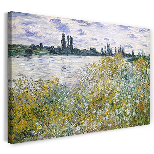 Toile Claude Monet Île aux Fleurs pour sublimer un mur blanc sans reflets lumineux