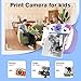 Kids Camera with Instant Print, Front & Rear Dual Cameras, Portable Travel Digital Toy, Birthday for Girls & Boys Ages 3-12 (32GB SD Card)