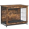 Feandrea Dog Crate Furniture, 32.5″ Side End Table, Modern Kennel for Dogs Indoor up to 45 lb, Heavy-Duty Dog Cage with Multi-Purpose Removable Tray, Double-Door Dog House, Rustic Brown UPFC002X01