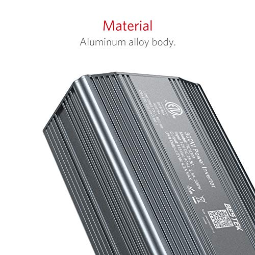 BESTEK 300W Power Inverter DC 12V to 110V AC Car Inverter with 4.2A Dual USB Car Adapter (Gray)