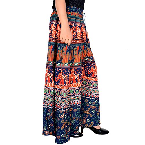 Image of Rajvila Women's Cotton Regular Fit Printed Palazzo for Women (P38NT 0007)