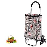 [HOCHWERTIGES RAD] Dreirad aus Metall, Der Treppensackwagen mit drehbarem Dreiradfahrgestell hält vier Räder jederzeit in Bodenkontakt, entlastet den Rücken und sorgt für mehr Stabilität und Gewichtsverteilung und lässt den Climber über Bordsteine, Treppen und andere Hindernisse 