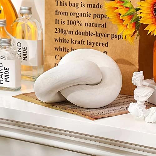 Rustic farmhouse decorative 2 link wooden chain decor (White)