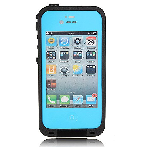 Zoumba OceanProof Waterproof Dustproof Snowproof Protection Case Cover For Apple iPhone 4 4S (Sky Blue)