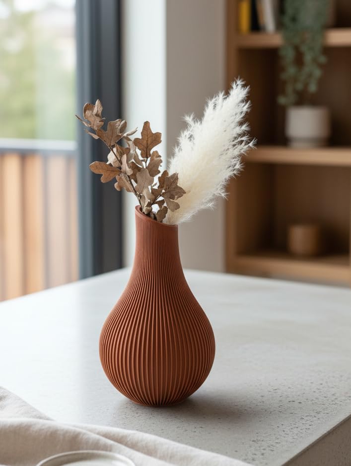 Ribbed Decorative Vase for Living Room-image-39