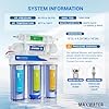 Max Water 5 Stage Reverse Osmosis Drinking RO Water Filter System 50 GPD - Under-Sink/Wall Mount Water Filtration System for Home, DIY Installation