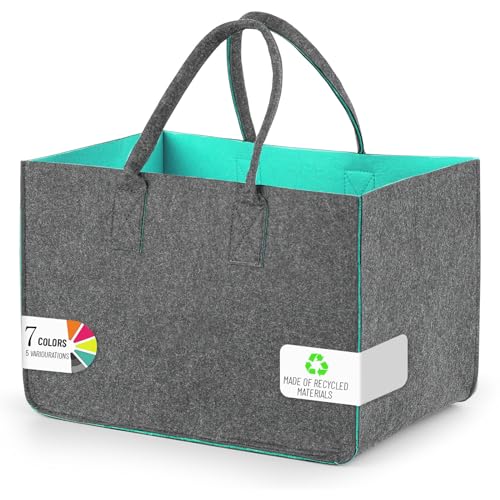 Cestino Della Spesa, Borsa Della Spesa Con Manico, Robusta/Ben Fatta/Pieghevole La Borsa Di Feltro...