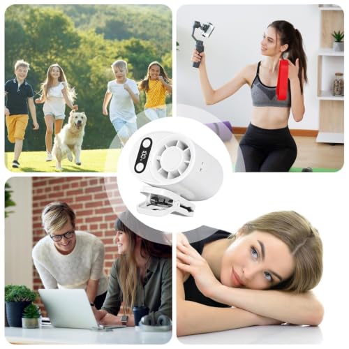 Ventilador portátil con clip recargable USB y pantalla digital portátil 5
