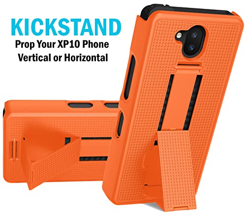Nakedcellphone Kickstand Cover for Sonim XP10 Phone Case - Bright Orange - image 3