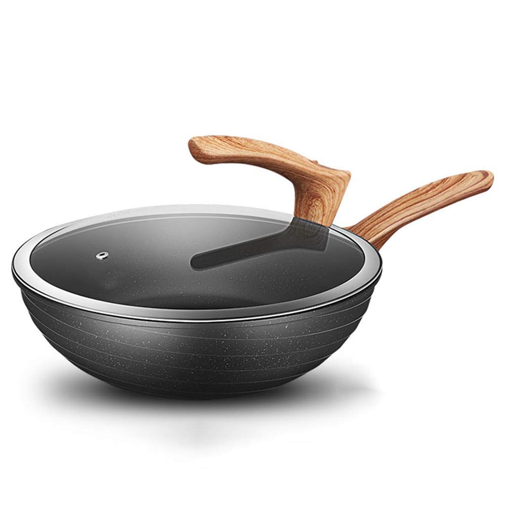 YNIYUJKL Cooking Utensils With Lid Premium Hard Anodized Non-Stick Frying Pan Wok Universal Lid,Yellow