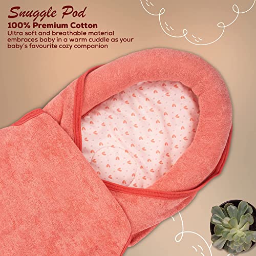 Image of BAYBEE Baby Swaddle Wrap for New Born | Adjustable Swaddle for New Born Baby | 100% Cotton Baby Wrapper Newborn Blanket for Sleep Sack 0-6 Months Babies (Orange)