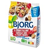 BJORG - Croustillant Chocolat Noir & Fruits Rouges - Céréales Complètes - Riche En Fibres - 450G