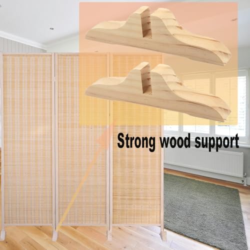 LIFTATAPA 4pcs Folding Room Divider Stand, Room Dividers Screen Holder Feet Partition, Wooden Room Divider Stand with Screws, Folding Privacy Screen Holder for Hotel Home Office