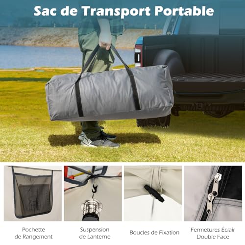 Carpa para camping 6 personas con 2 dormitorios y techo doble impermeable miniatura 5