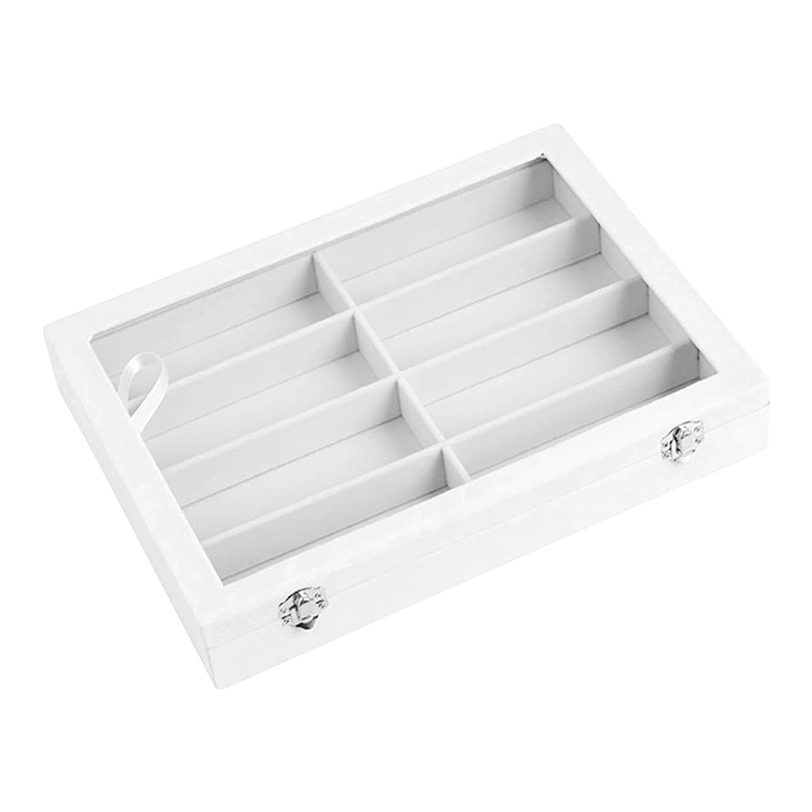 Brillenetui, Sonnenbrillen-Organizer, Elegante Aufbewahrungsbox für Damen und Herren, ideal für Zuhause, Kommode oder Schreibtisch, Weiß