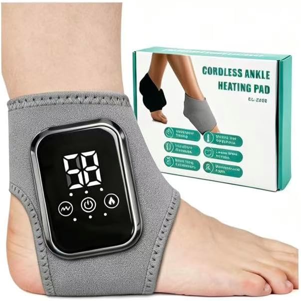 2PCS Foot Massager - Portable Foot and Ankle Massager with Heat with 3 Vibration Modes 3 Heat Levels Plantar Fasciitis, Travel Home Use (Black)