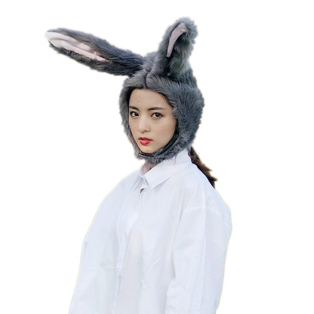 Amazon.co.jp: うさぎ かぶりもの 兎 被り物 ふわふわ うさぎ コスプレ 