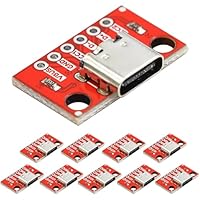 PENGLIN 10PCS USB C Breakout Board,USB C Breakout Board Serial Breakout Anschluss Weiblich Konvertierungskarte,USB Typ C Buchse PCB Platine