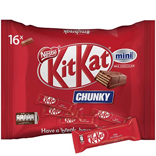 Nestlé Kit Kat Chunky Mini Milk Chocolate Snack Pack (Pack of 16) -Chilled