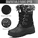 Mishansha Women Winter Boots Warm Plush Lining Fashion Mid Calf Booties Outdoor Waterproof Cold Weather Women Snow Shoes Black