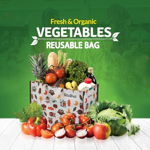 Image of SHIBUI Big Heavy Duty Large Eco Waterproof Cotton Canvas Cloth Grocery Shopping Bag for Men Ladies Vegetable Milk Fruits with Hand Carry Handle Lunch Box Jhola Tote Bags (3, Multi-Color)