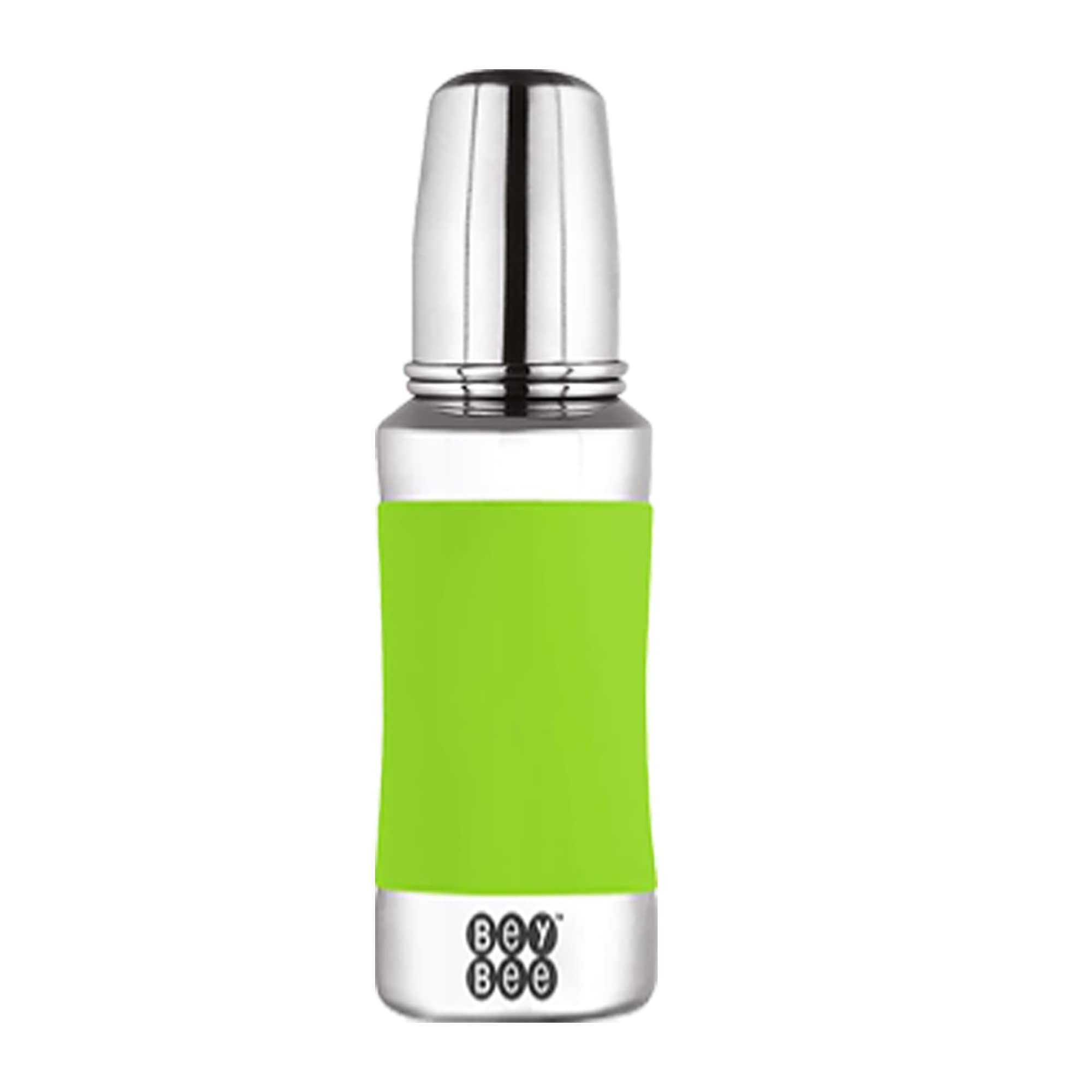 BeyBee Stainless Steel Baby Feeding Bottle with 304 Food Grade Stainless Steel | No Plastic No Leakage, silicone grip with Internal ml Marking (2 Extra Nipple Free) | 240 ml | Odour Free | Light Green-picture-29