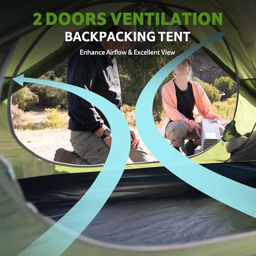 Image of Naturehike Bleik-A 2-3 Person Camping Tent, Waterproof Double Layer Lightweight Backpacking Tents for Camping