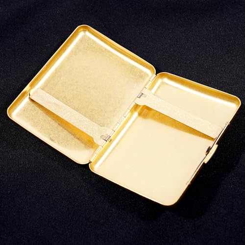 RWXCOW Zigarettenetui 16 Zigaretten Retro Kupfer Kamel-Motiv zigarettenbox Vintage Tragbare Metall Zigarettenhülle Zigarettenkasten Zigarettencase Zigarettenschachtel 9,5x7cm Camel, Gelb