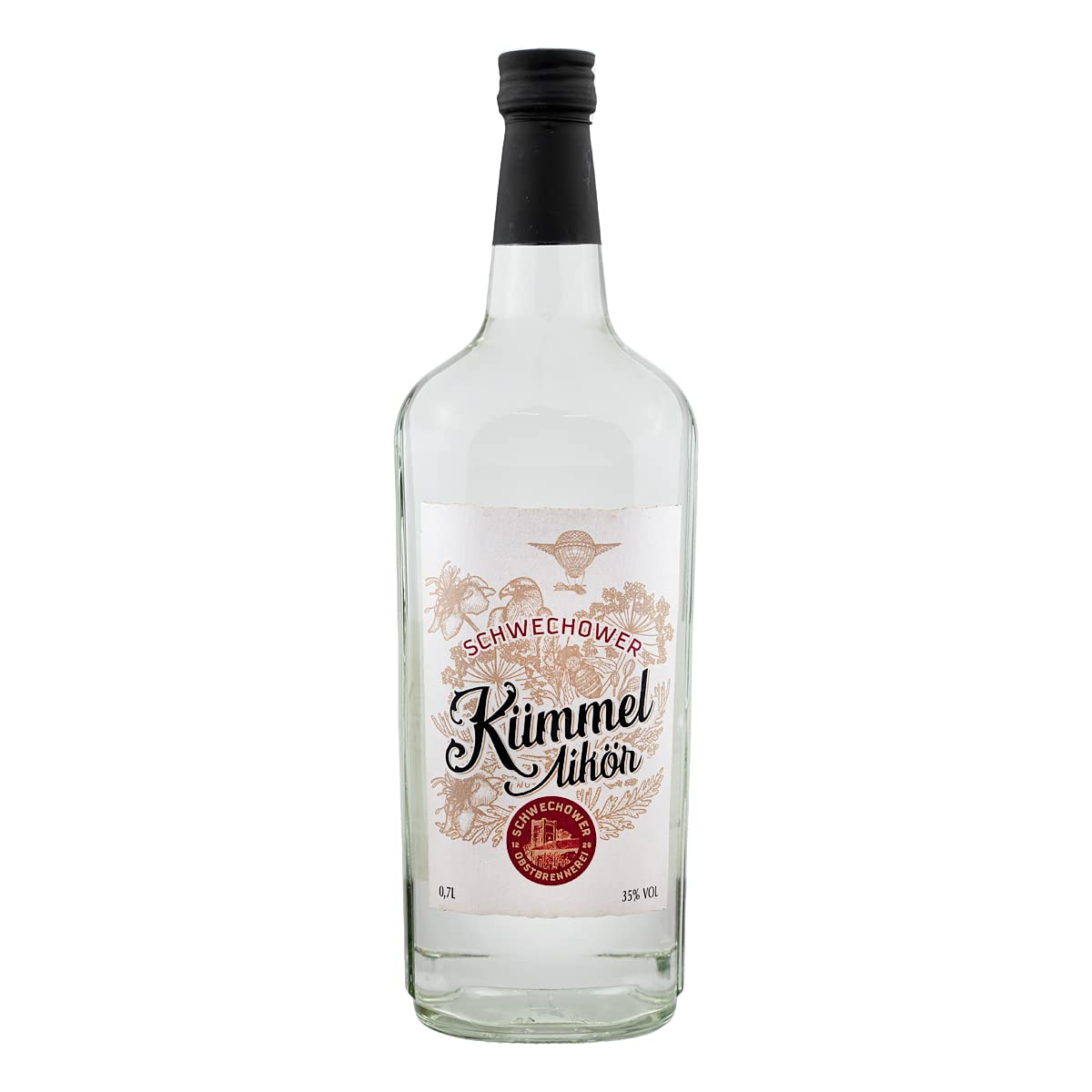 Kümmel 0.7l (35% Vol) - Kümmellikör Kümmelschnaps Likör, leichte Süße - beste Kümmelnoten - Premium Digestif aus Norddeutschland 700ml - Schwechower Obstbrennerei (1229)