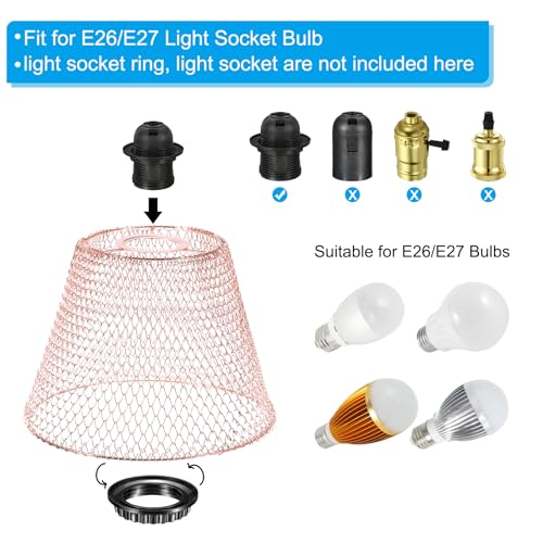 Patikil PTA240322TT000963EU Mesh Lamp Shade, Metal Retro Industrial Pendant Light Shade Foldable Lampshade Cover thumb #3