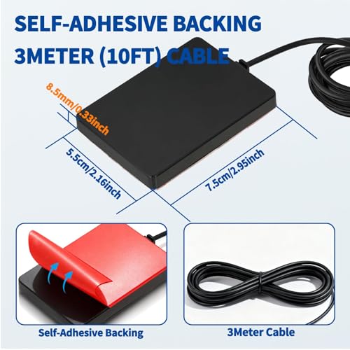 Bingfu Autoradio Antenne AM FM Scheibenantenne, Windschutzscheiben Klebeantenne mit DIN-Stecker und 3m Kabel, ISO-Adapter, Universal für Fahrzeug, LKW, SUV Stereo Receiver Autoradio