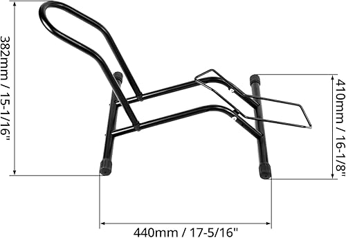 Miniatura 6 de QWORK Soporte de acero para bicicleta de suelo, organizador de almacenamiento de ciclismo, soporte de estacionamiento de ruedas delanteras y