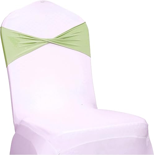 Vista 81 de MDS - Paquete de 25 bandas elásticas de elastano para silla sin hebilla, para decoración de bodas y eventos, color berenjena Berenjena,Azul