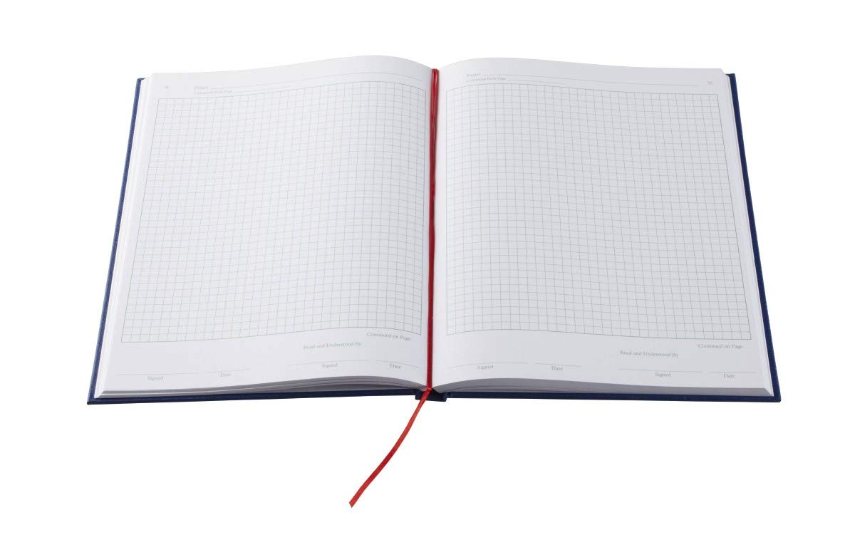 Heathrow Scientific HS8610B Laboratory Notebook, 200-pages, Grid Blue, Paper